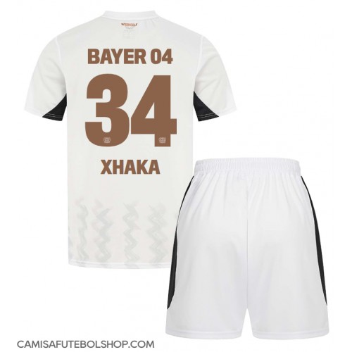 Camisa de time de futebol Bayer Leverkusen Granit Xhaka #34 Replicas 2º Equipamento Infantil 2024-25 Manga Curta (+ Calças curtas)